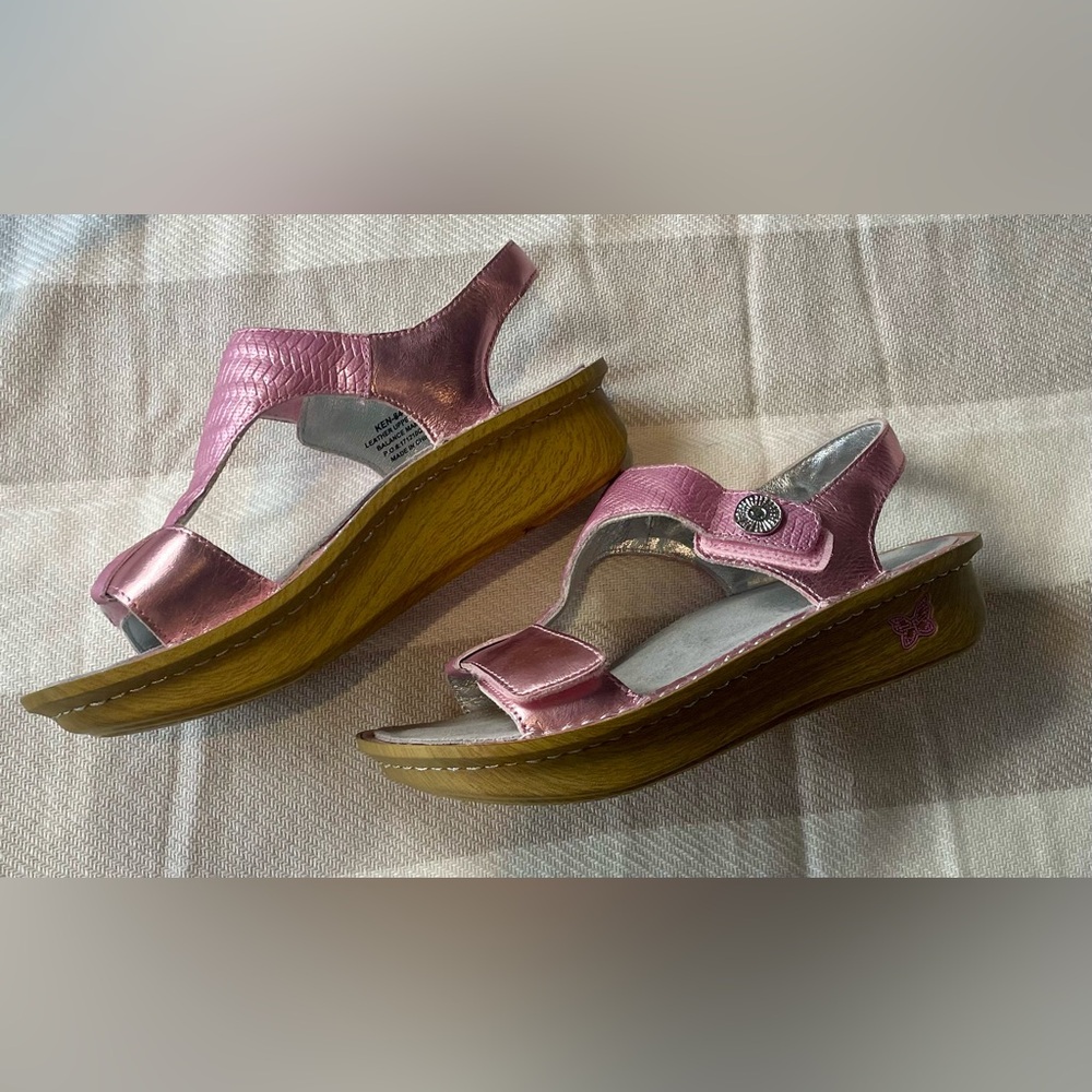 Alegria PG Lite Metallic Pink T- Strap Open Toe sandal women size 39/ 8.5. - Picture 2 of 7